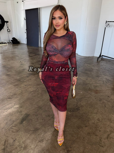 Melly mesh midi dress