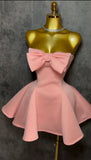 Emelie bow strapless mini dress