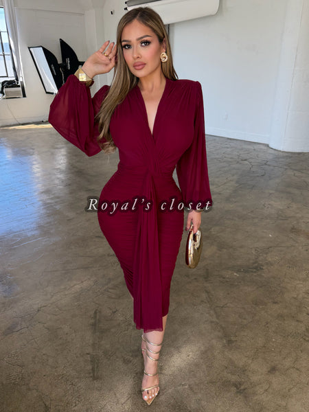 Felicia mesh midi dress