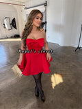 Emelie bow strapless mini dress