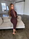 Priscila mesh midi dress