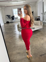Leah mesh midi dress