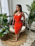 Alexa rhinestone midi dress