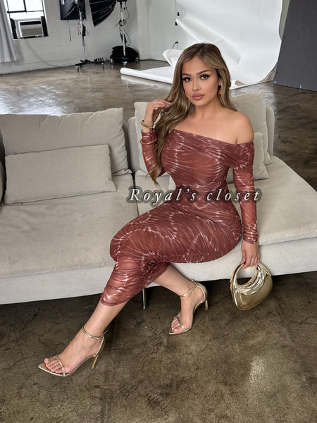 Marie mesh midi dress