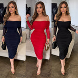 Luna mesh ruched midi dress