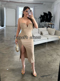 Viviana gold midi dress