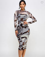Julia marble midi dress