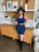 Denise denim skirt set
