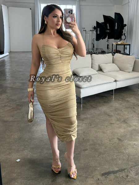 Andrea gold dress
