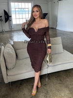 Leah mesh midi dress