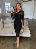 Priscila mesh midi dress