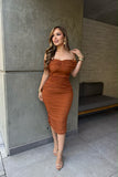 Ana Lucia mesh midi dress