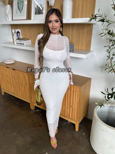 Alexandra lace midi dress