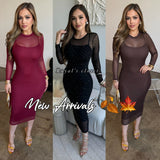 Abigail mesh midi dress