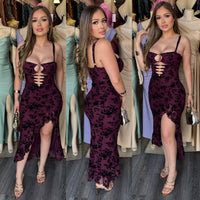 Leah mesh midi dress