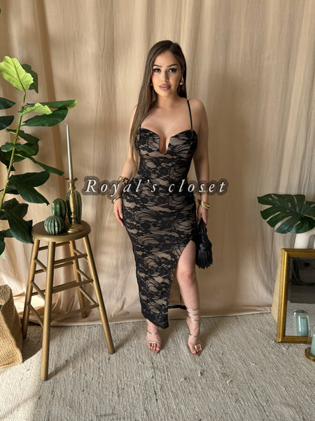 Ofelia lace midi dress