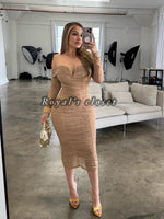 Leah mesh midi dress