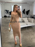 Leah mesh midi dress