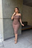 Ana Lucia mesh midi dress