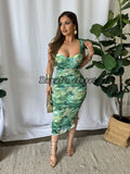 Leah mesh midi dress