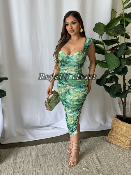 Leah mesh midi dress