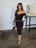 Leah mesh midi dress