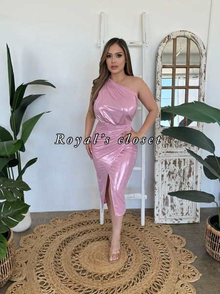 Mariela metallic  midi dress