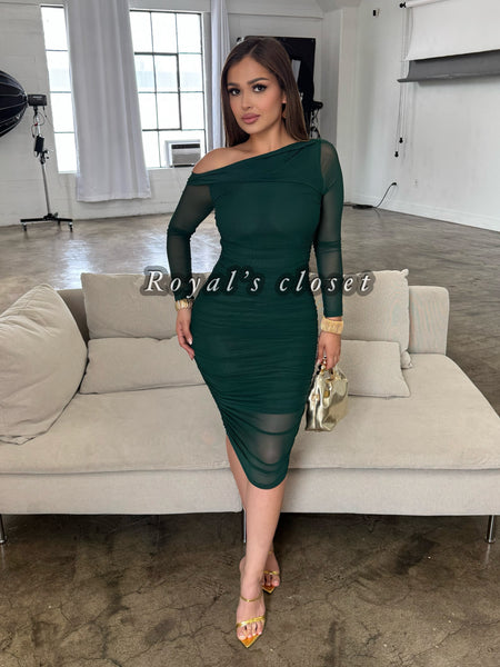 Claudia mesh midi dress