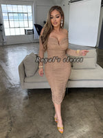 Leah mesh midi dress
