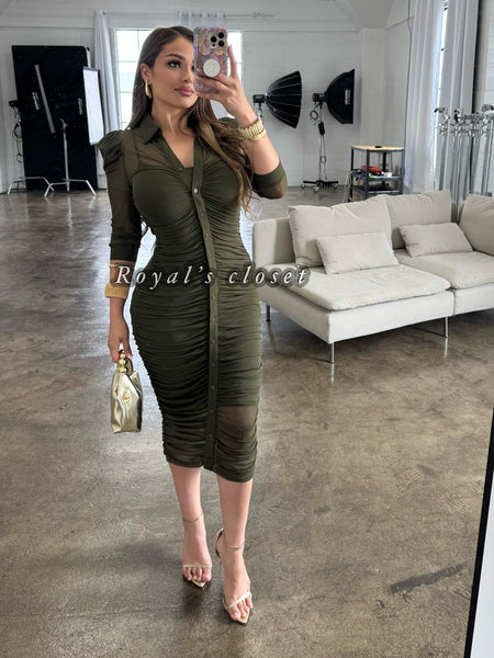 Giselle mesh midi dress