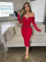 Leah mesh midi dress