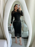 Lucy mesh rhinestone dress