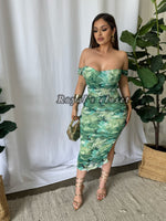Leah mesh midi dress