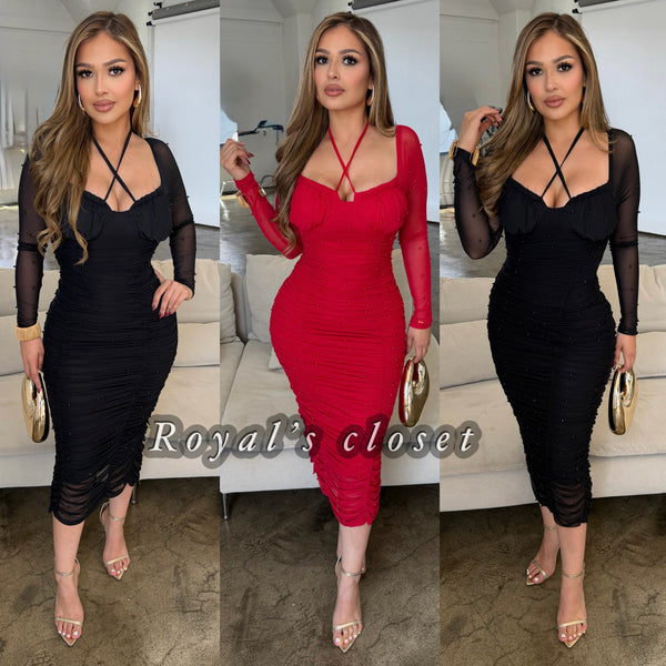 Irene mesh midi dress