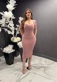 Yamy bow midi dress