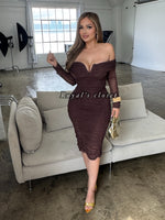 Leah mesh midi dress