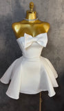 Emelie bow strapless mini dress