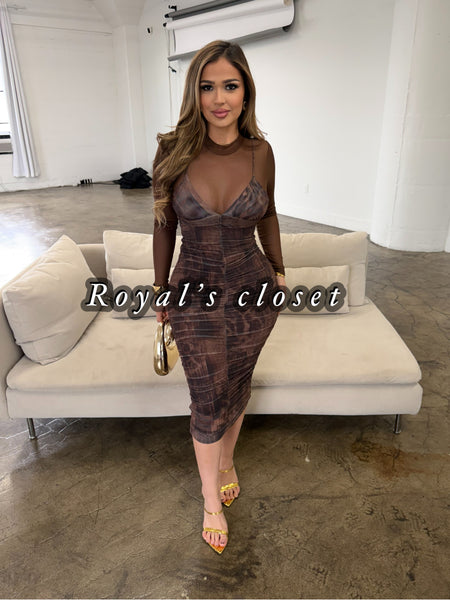 Imelda mesh midi dress