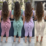 Yamy bow midi dress