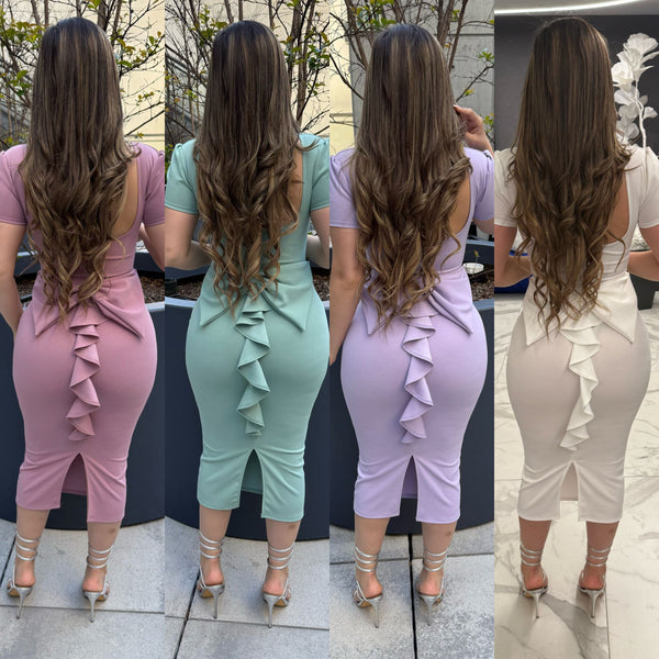 Yamy bow midi dress