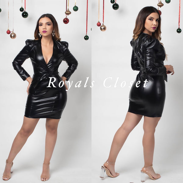 Isabella leather dress